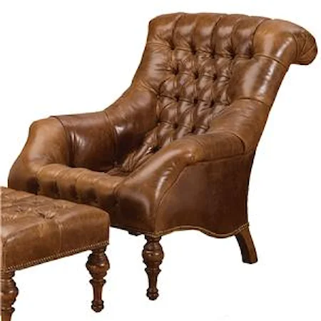 Traditional Upholstered Chair with Scroll Back